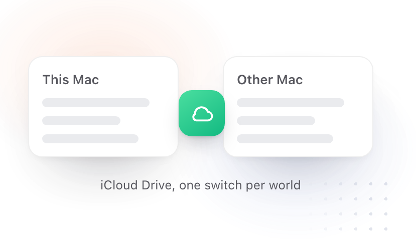 Two Macs with iCloud between them