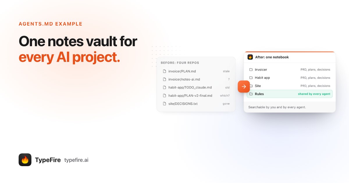 AGENTS.md Example: One Notes Vault for Every AI Project